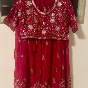 Red and Gold Embroidered Dress
